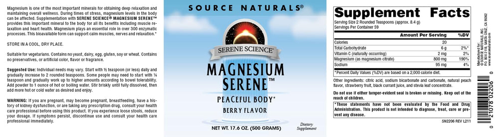 Prepared Serene Science magnesium drink being poured into a glass