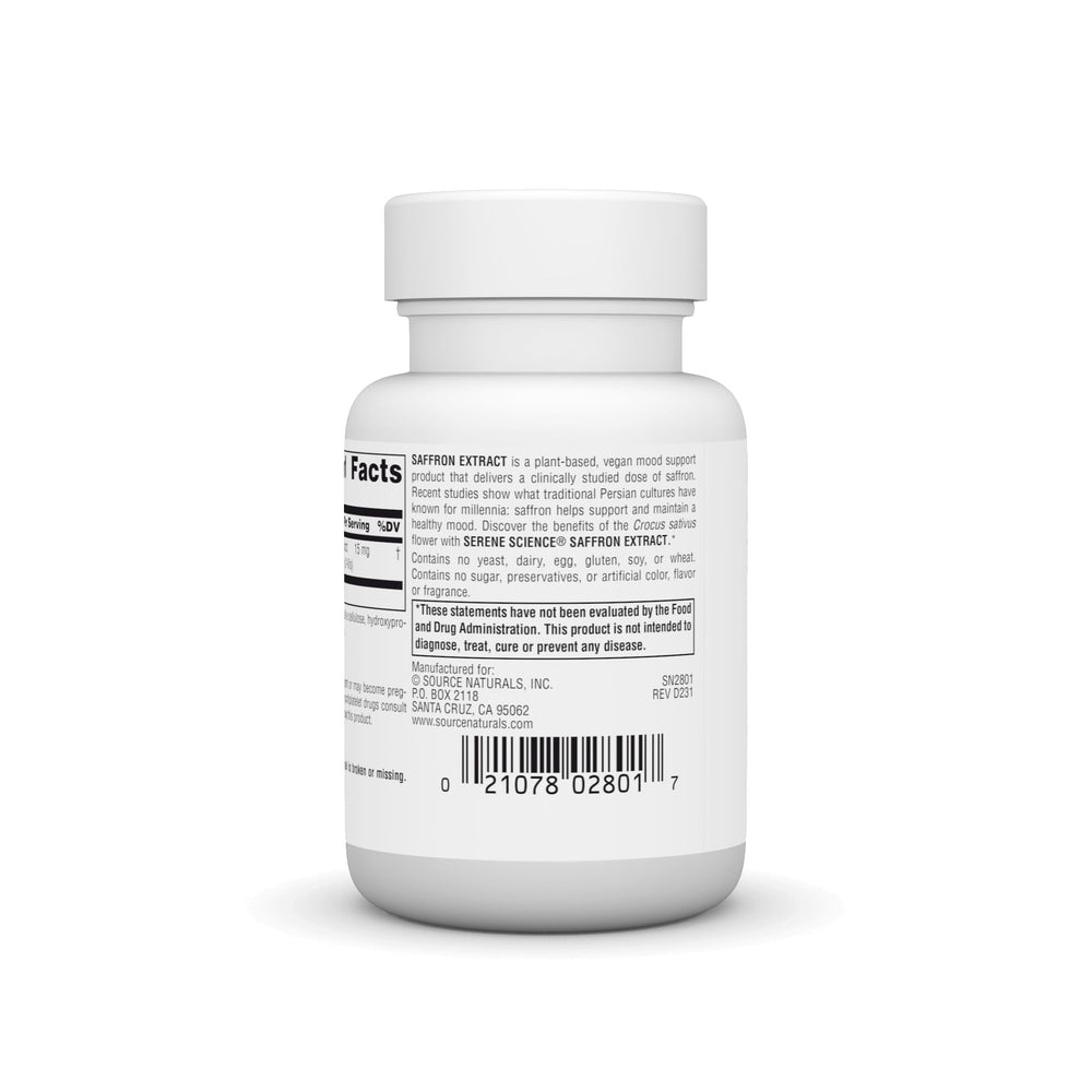 Allergen-free vegan mood support supplements label