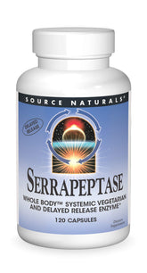 Bottle of Source Naturals Serrapeptase delayed-release vegetarian capsules