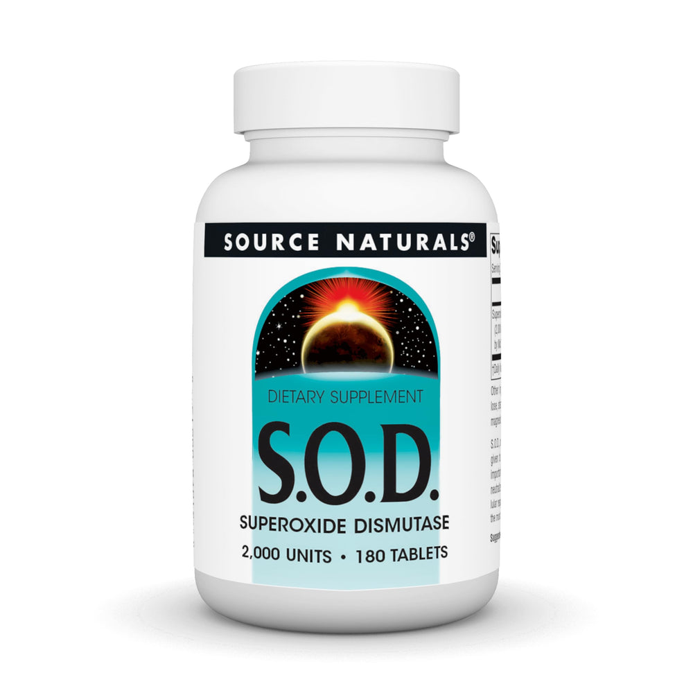 Source Naturals S-O-D bottle and label – 180 tablets