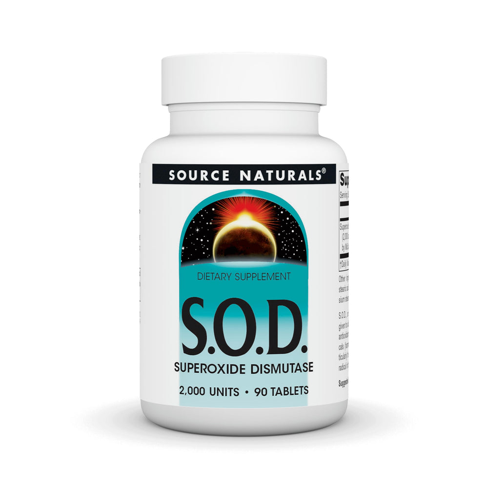 Source Naturals S-O-D 90 tablets bottle - front view