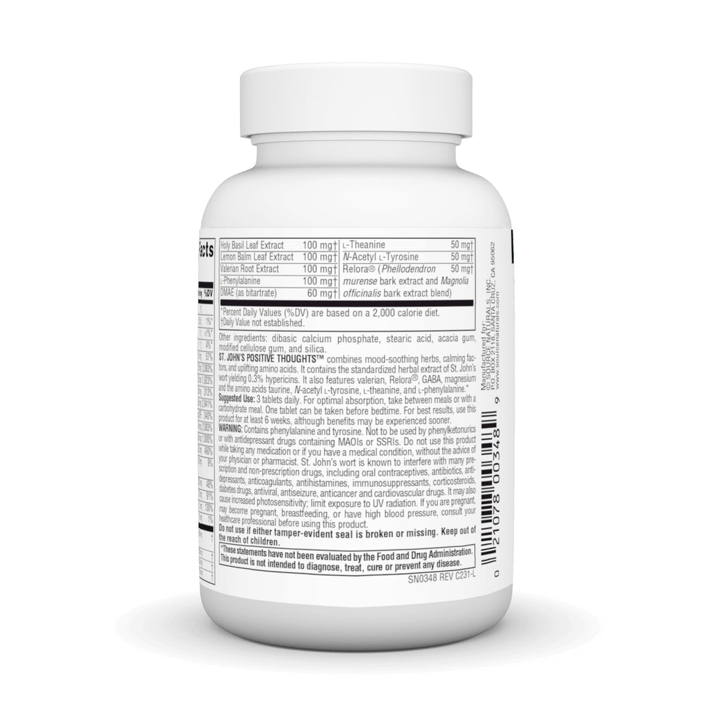 St. John’s Positive Thoughts tablets and bottle