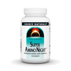 Bottle label for Source Naturals Super Amino Night 240 tablets