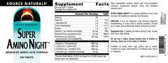 Supplement facts panel on Source Naturals bottle