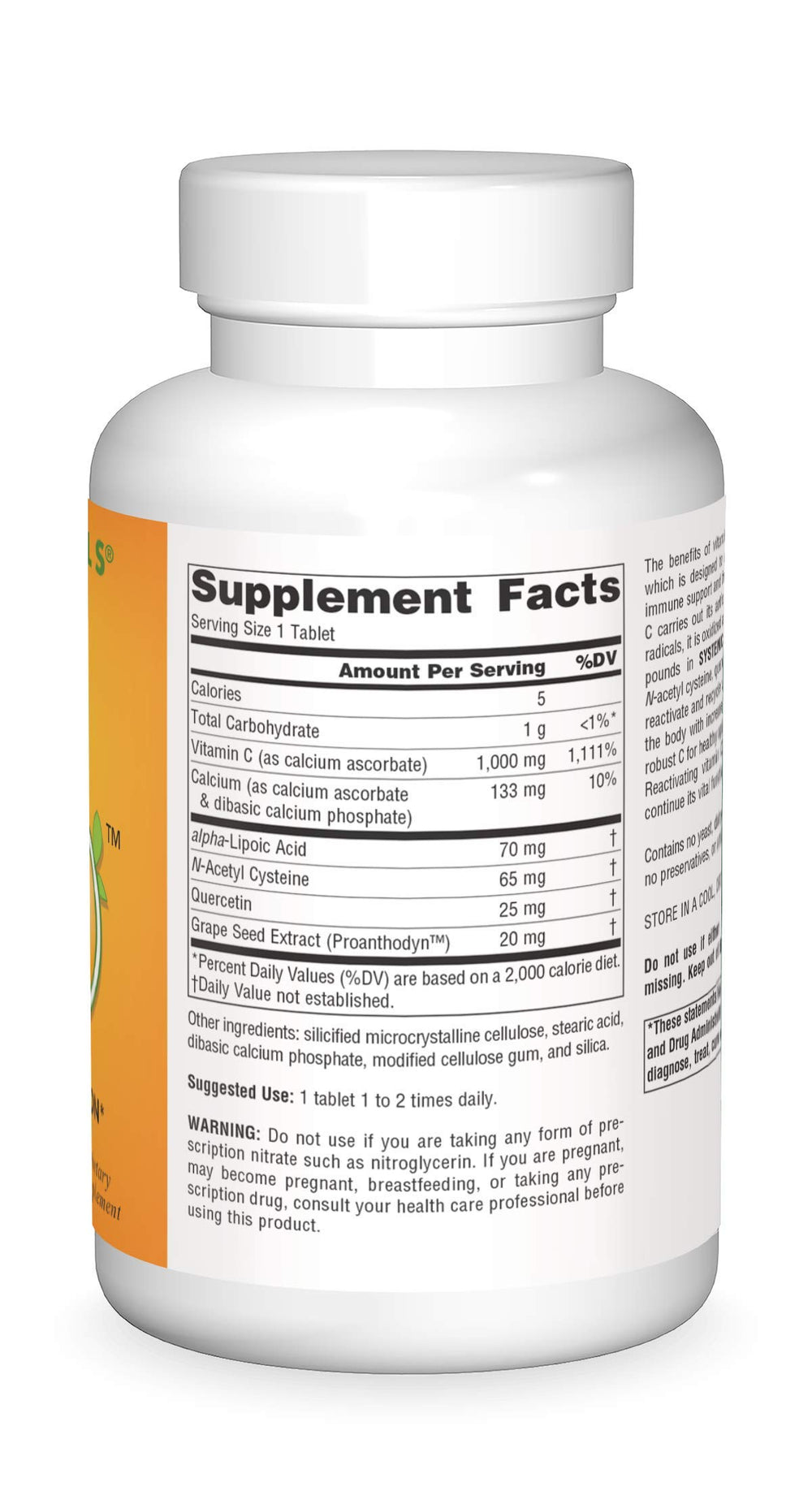 Systemic C 1000mg bottle side view