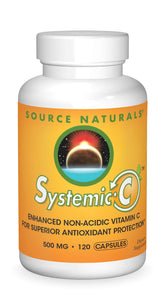 Front view of Source Naturals Systemic C bottle - 120 capsules