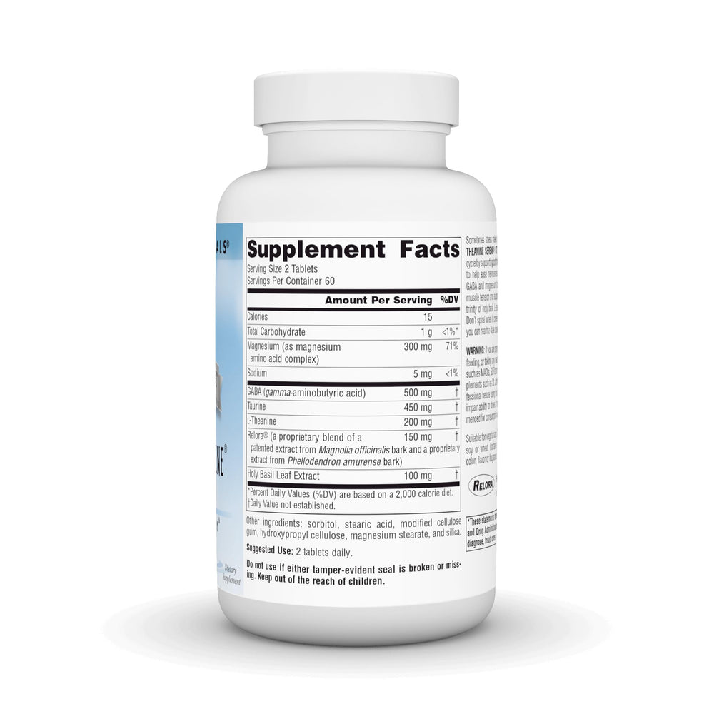 Product label showing Theanine Serene with Relora