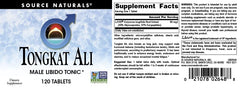 Source Naturals Tongkat Ali capsules closeup shows standardized potency