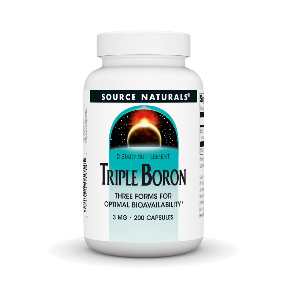 Bottle label for Source Naturals Triple Boron