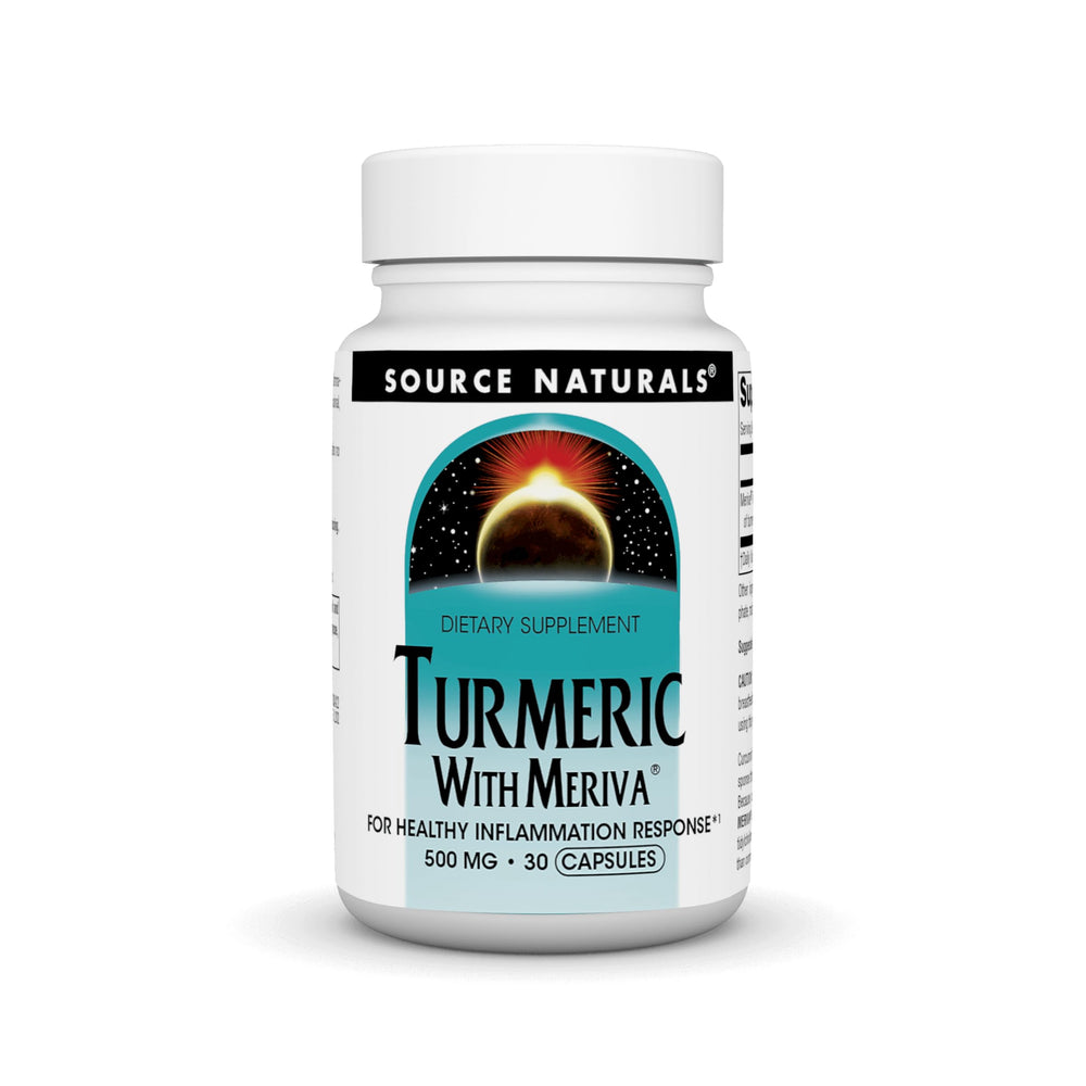 Source Naturals Turmeric with Meriva 500mg bottle – front view