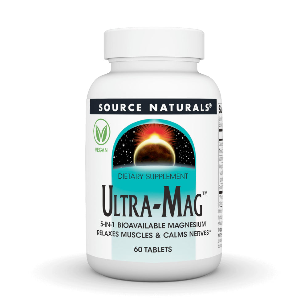 Bottle of Source Naturals Ultra-Mag 60 vegan tablets