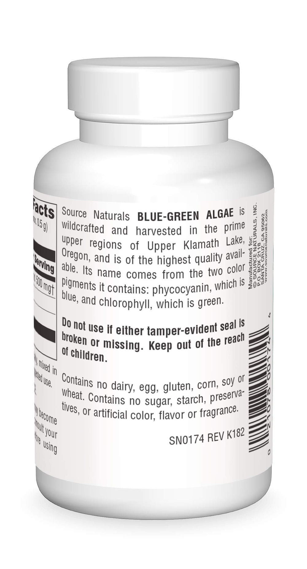 Source Naturals upper Klamath Lake image emphasizes wildcrafted origin and pure ingredients.
