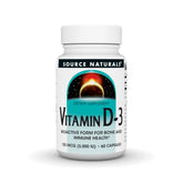 Bottle label for Source Naturals Vitamin D-3 5000 IU