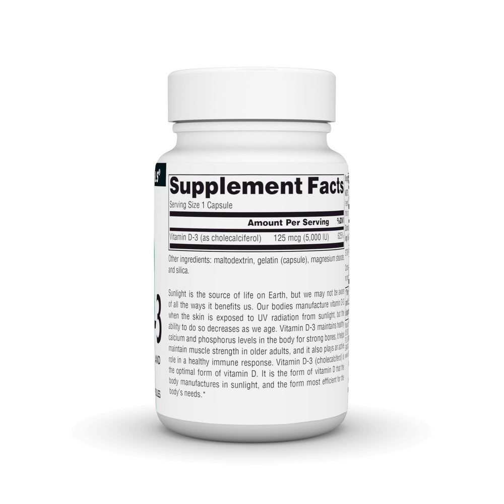 Close-up of Vitamin D-3 capsules