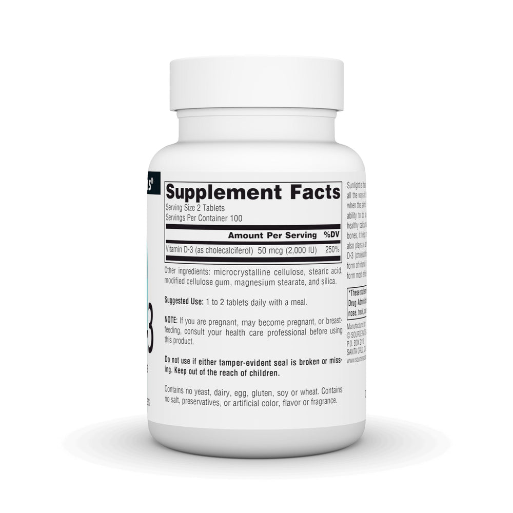 Bottle with Vitamin D-3 1000 IU label