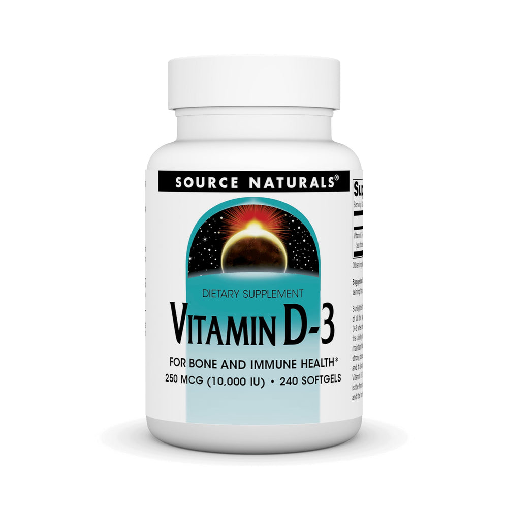 Source Naturals Vitamin D-3 bottle with 240 softgels