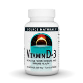 Bottle of Source Naturals Vitamin D-3 5000 IU Bioactive 120 capsules