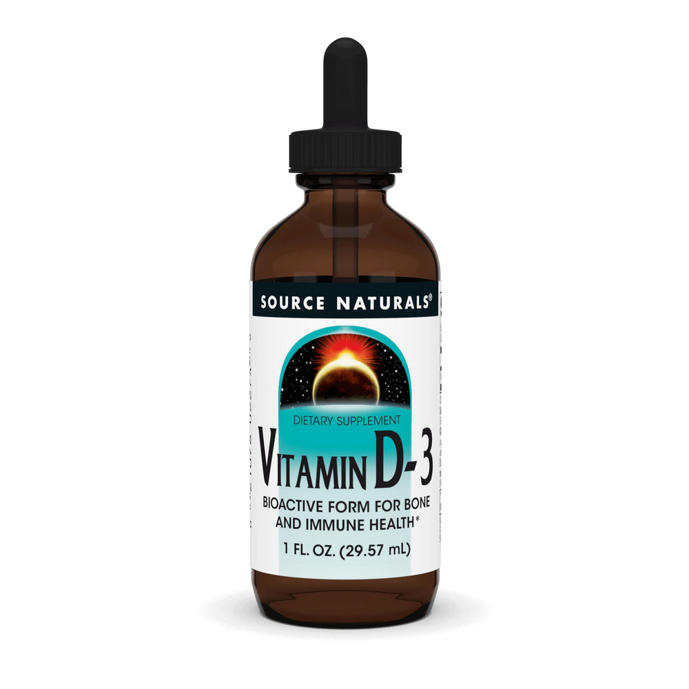 Source Naturals Vitamin D-3 Liquid Drops 2000 IU bottle with dropper