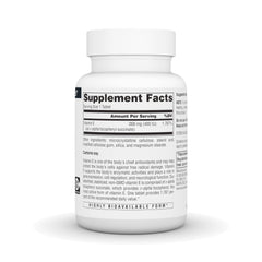 Label showing 400 IU Vitamin E and 60 tablets