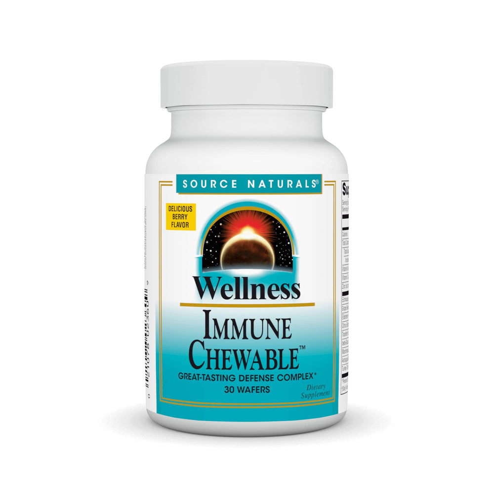 Front view of Source Naturals Wellness Immune Chewable Defense Complex* bottle