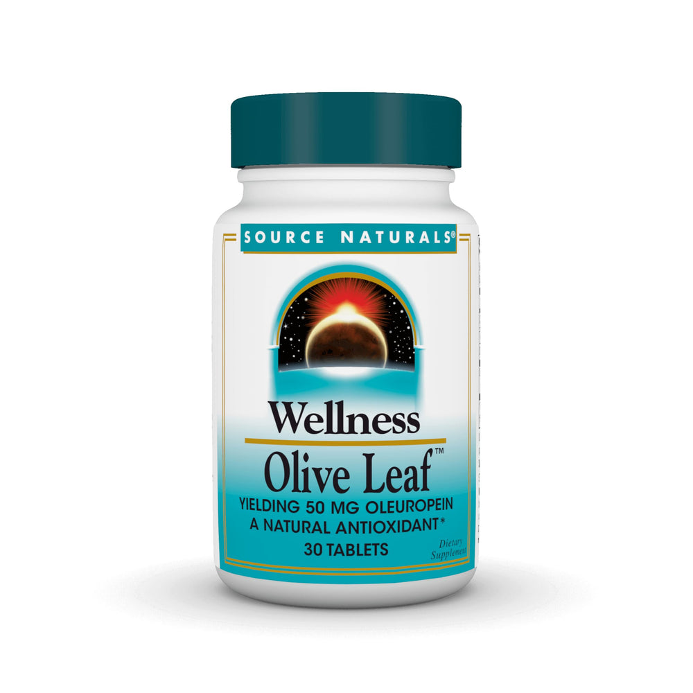 Source Naturals Wellness Olive Leaf 100 mg oleuropein tablets bottle