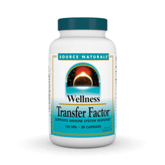Bottle of Source Naturals Wellness Transfer Factor 125mg 30 capsules