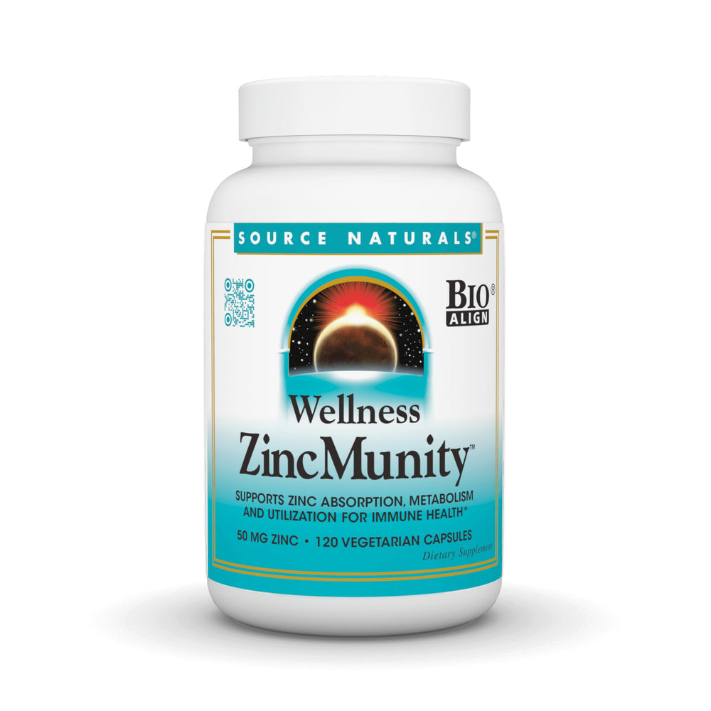 ZincMunity bottle with label showing 50 mg zinc