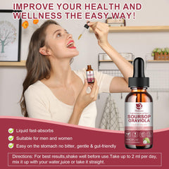 Soursop bottle with dropper and packaging