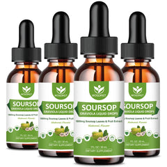 Four-pack packaging of Soursop Graviola Liquid Drops