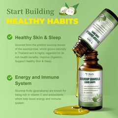 Ingredients and leaf image for Soursop Graviola Drops