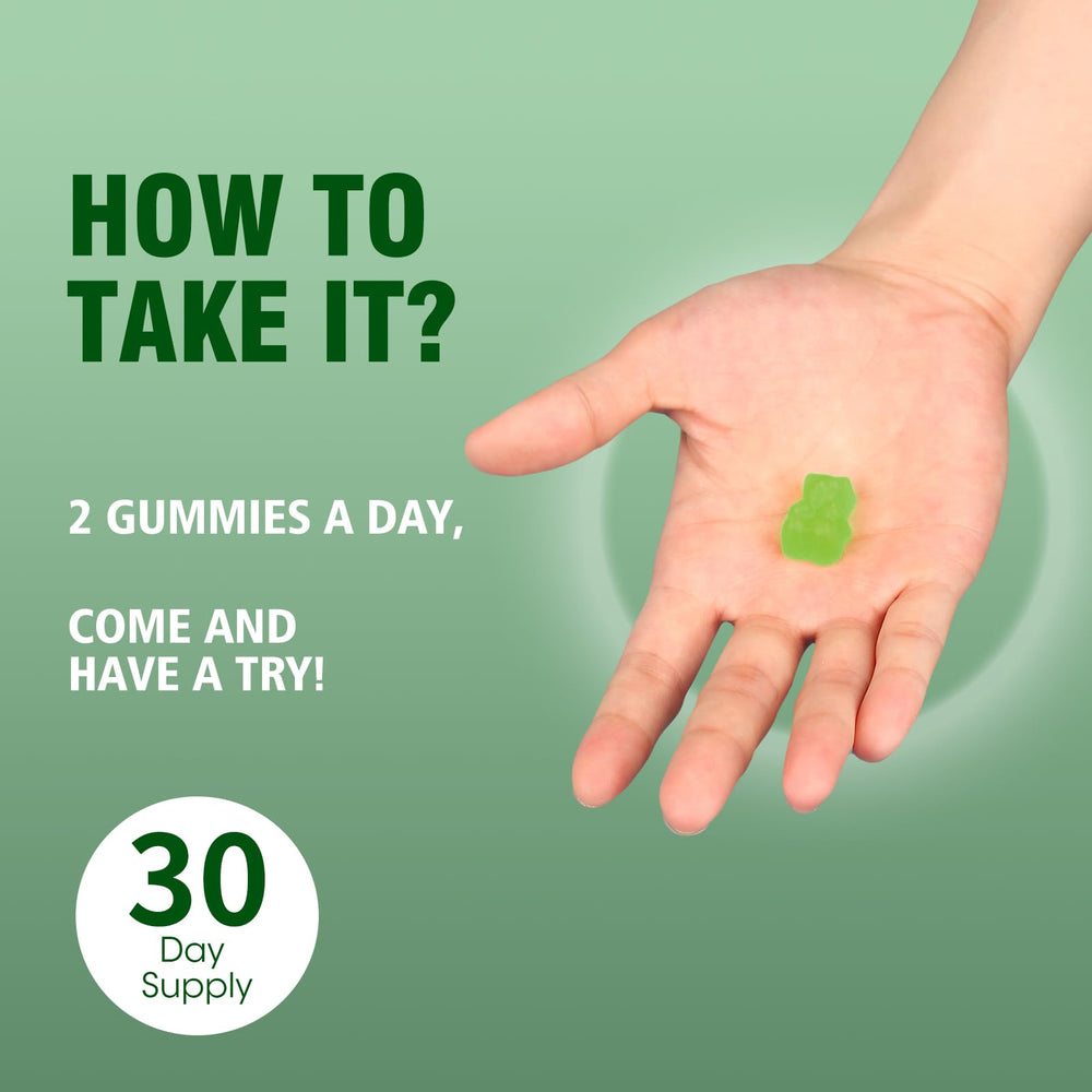 Vegan, soy-free and gluten-free gummy bottle on white