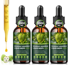 3-pack Soursop Graviola Liquid Drops bottle label