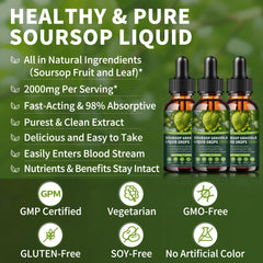 Ingredient visuals for Soursop Graviola Drops