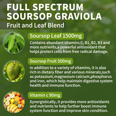 Vegan and gluten-free labeling on Soursop Graviola Drops