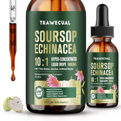 Front view of Soursop Graviola Liquid Drops bottle