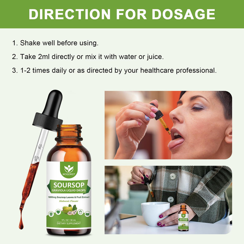 Usage image showing drops added to food or drink