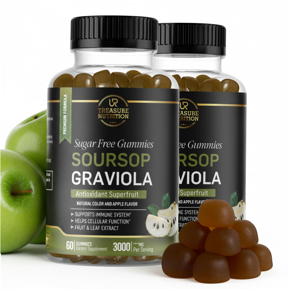 Soursop gummies with 3000mg Graviola extract in apple flavor