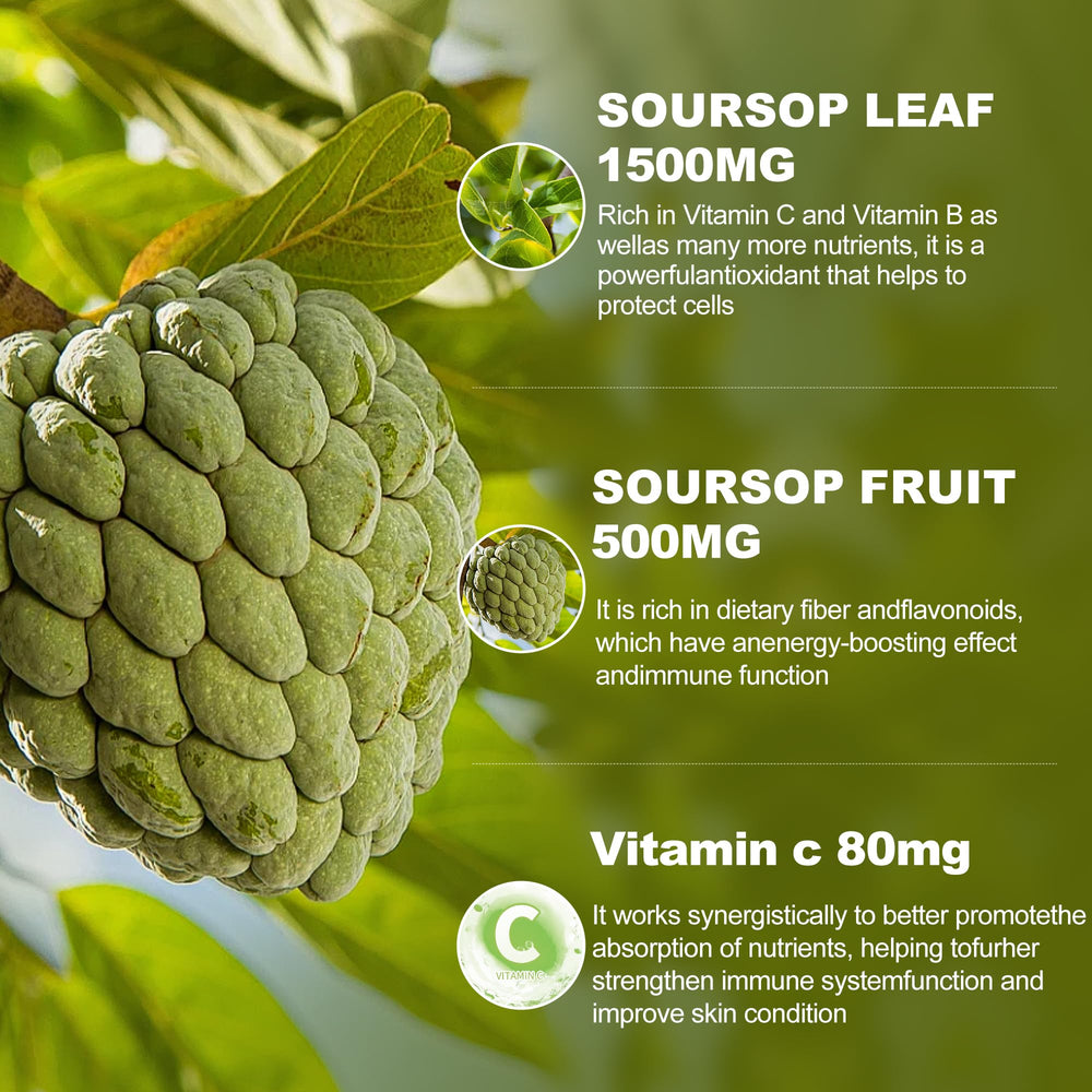 Close-up of Soursop liquid drops bottle showing 98% extract