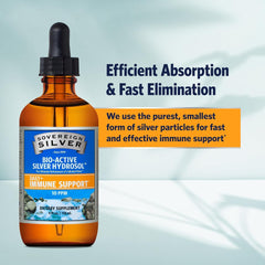 Sovereign Silver Immune Support bottle in amber glass