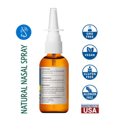 Angled shot showing the bottle for sinus support