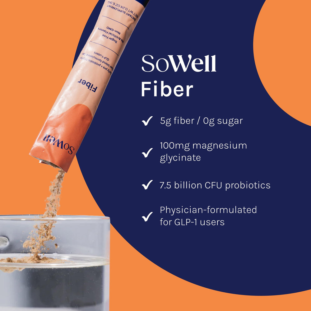 Triple fiber blend ingredients: Psyllium Husk, Guar Gum, Apple Pectin