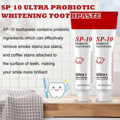 Deep cleaning action with SP-10 Probiotic Toothpaste