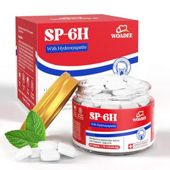 Front view of SP-6 Probiotics & Hydroxyapatite toothpaste tablets (62 count)