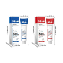 SP-6 toothpaste packshot showing two tubes in red style