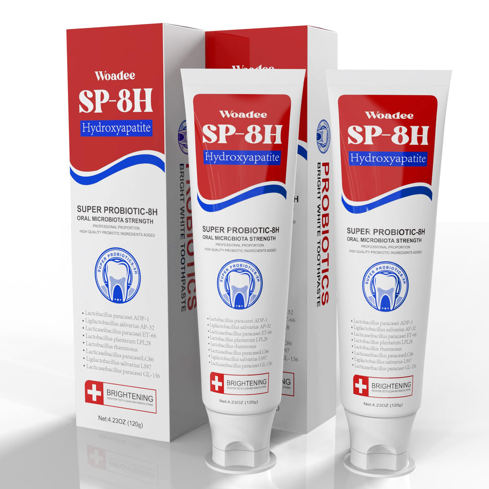 Product image: SP-8 Hydroxyapatite Probiotic Whitening Toothpaste bottle with packaging
