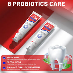 Fluoride-free label indicating gentle formula for sensitive teeth