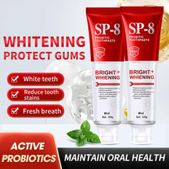Graphic showing six probiotic strains for oral wellness
