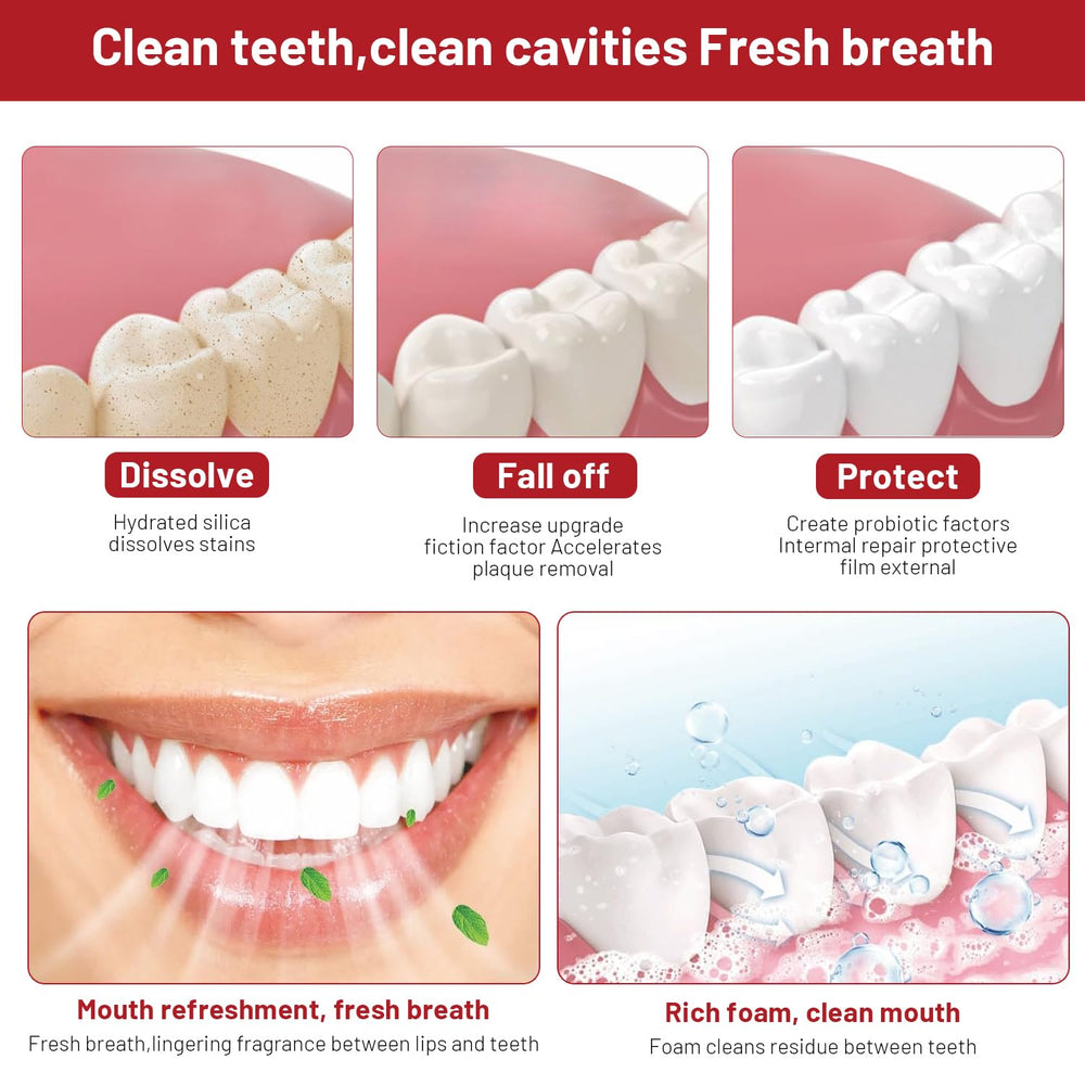 Toothpaste tube showing whitening formula