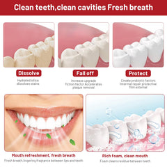 Toothpaste tube showing whitening formula