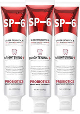 Front view of SP-6 Probiotics Whitening Toothpaste bottle